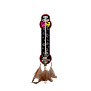 Wędka dla kota Pet Nova – drewniana z piórkami - 40 cm