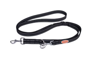Smycz nylonowa dla psa Pet Nova - regulowana, odblaskowa, czarna - L/XL