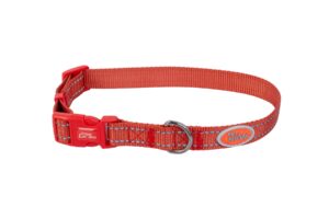 Obroża dla psa Pet Nova - nylonowa, regulowana, z przeszyciem odblaskowym, czerwona - S/L/XL