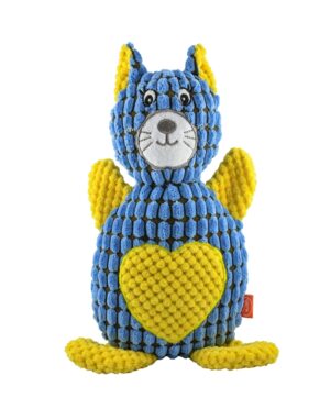 PLU-CAT-BLUE_2 Pluszowy kot dla psa Pet Nova - niebieski, piszczący - 28 cm