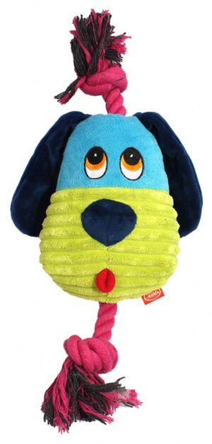 PLU-DOGHEAD-BL Pluszowa zabawka dla psa Pet Nova - głowa psa, niebieska, piszcząca - 30 cm
