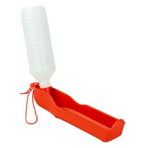 Butelka podróżna z miską dla psa i kota czerwona - 500ml