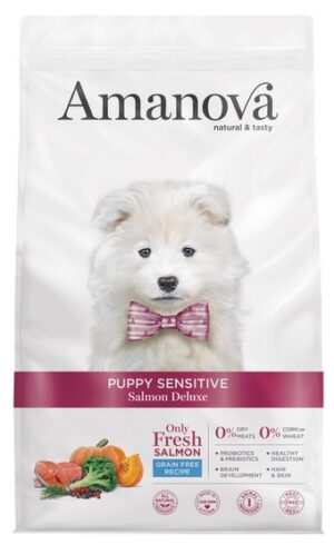 Amanova Dog Puppy Sensitive Salmon Deluxe 2 kg - 70% świeżego łososia